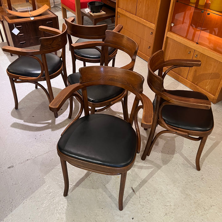 Thonet Bentwood Armchair w/Black Vinyl Seat