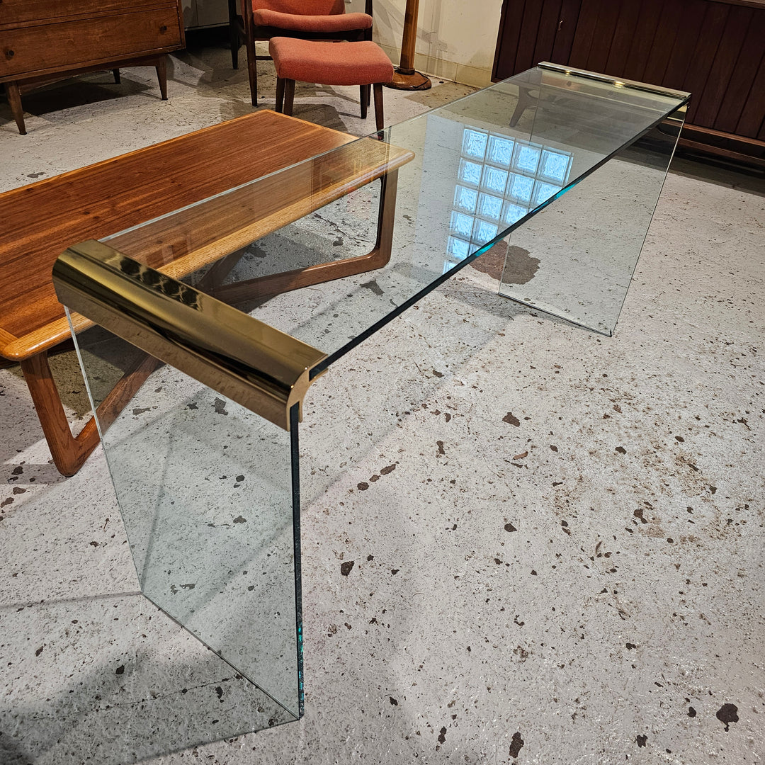 Glass Waterfall Console Table