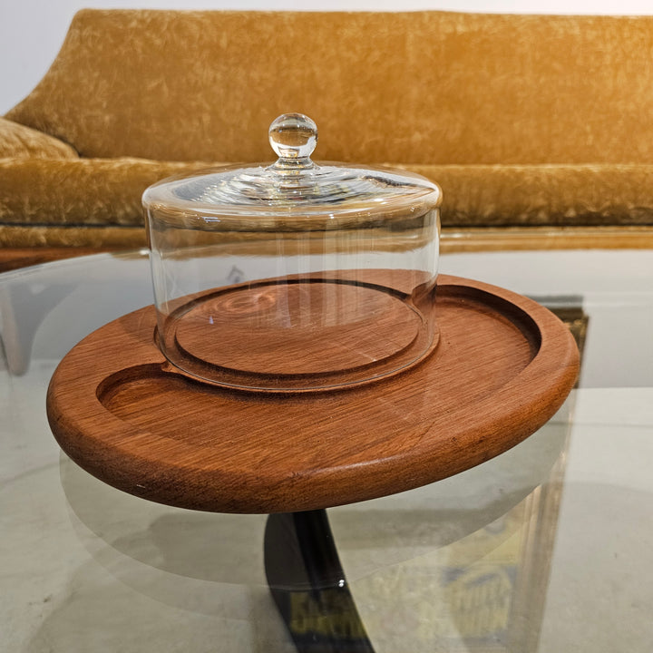 Goodwood Teak Tray w/ Glass Dome