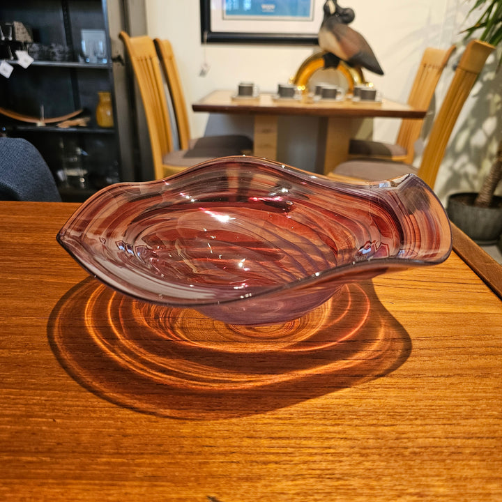 James Hayes 9" Pink Art Glass Bowl