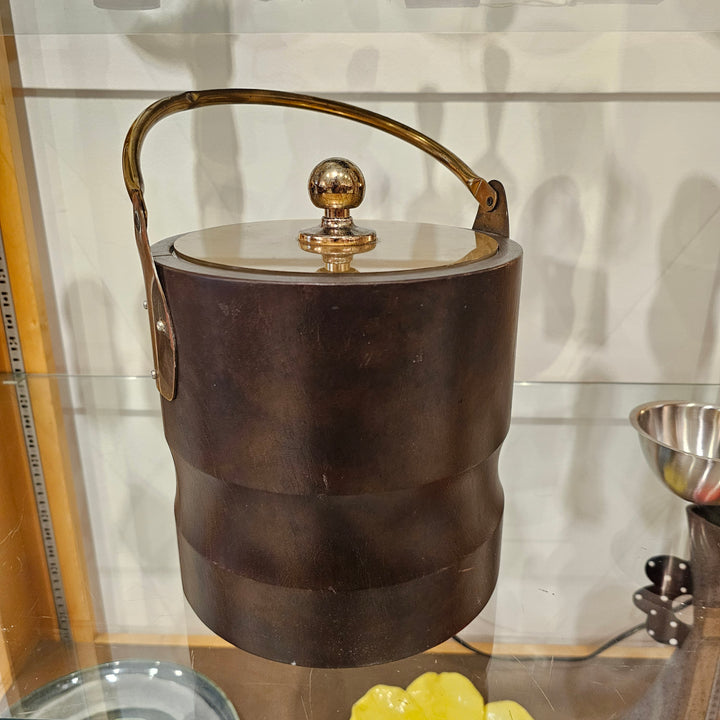 MCM Faux Wood Metal Ice Bucket