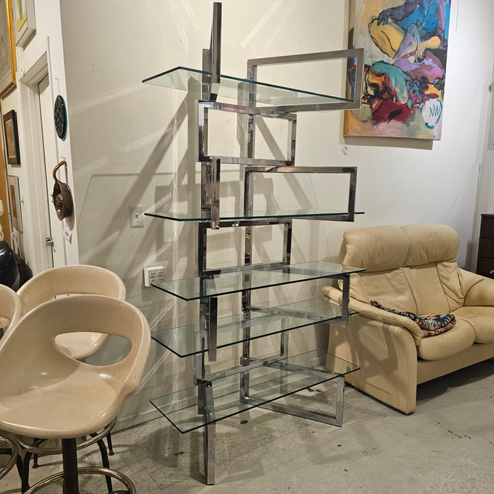 Milo Baughman Chrome Butterfly Etagere