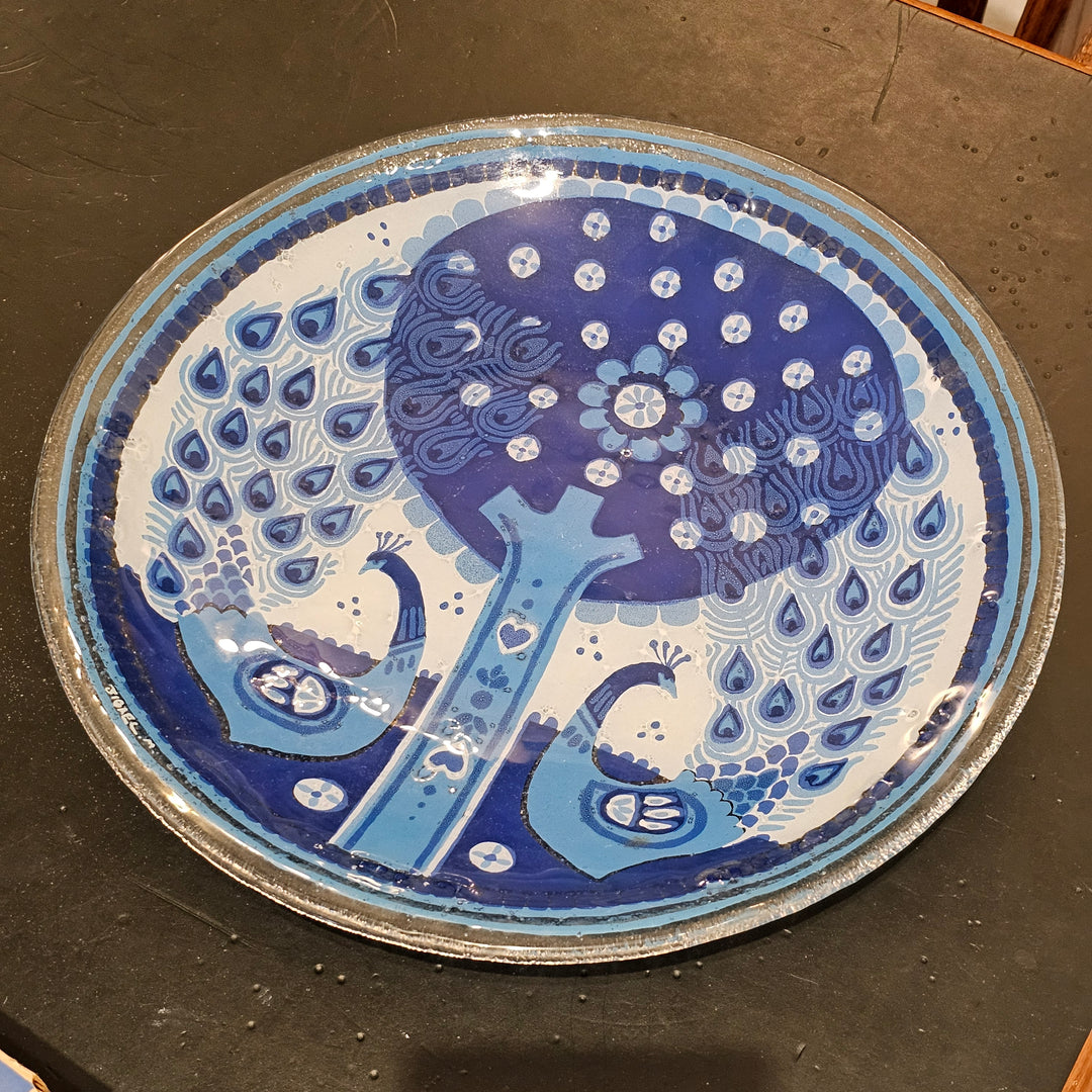 Nahariya Glass Peacock Plate