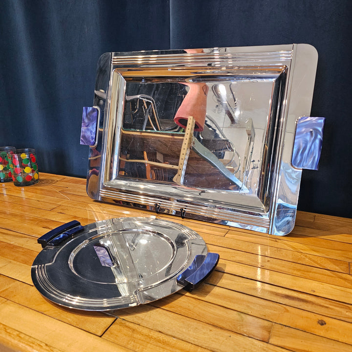 Jean Couzon Acier Inox Serving Tray