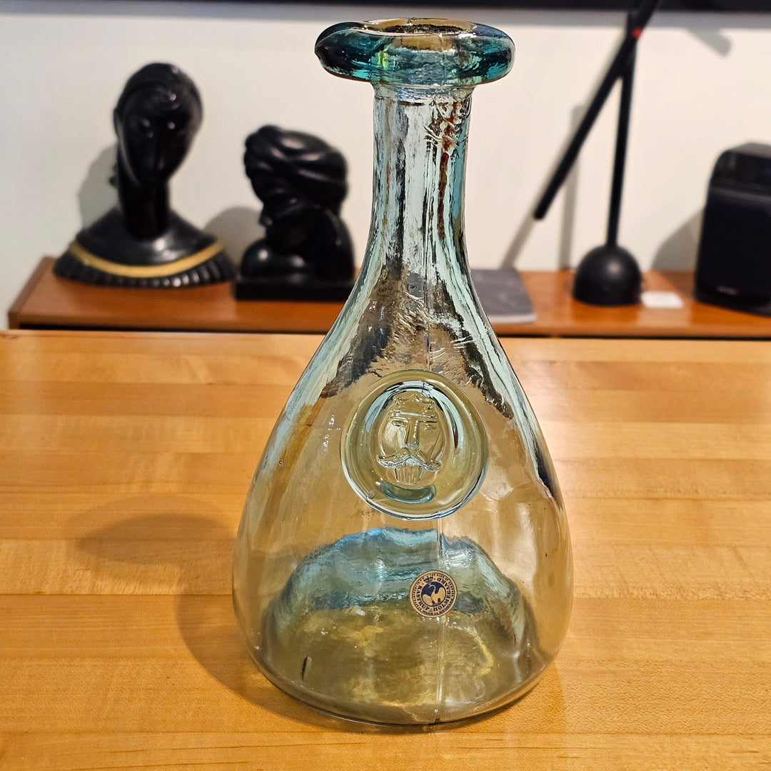 Holmegaard Teal Glass Bottle
