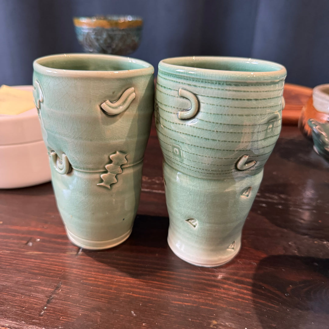 Pair of Bob & Cheryl Husby Studio Pottery Cups