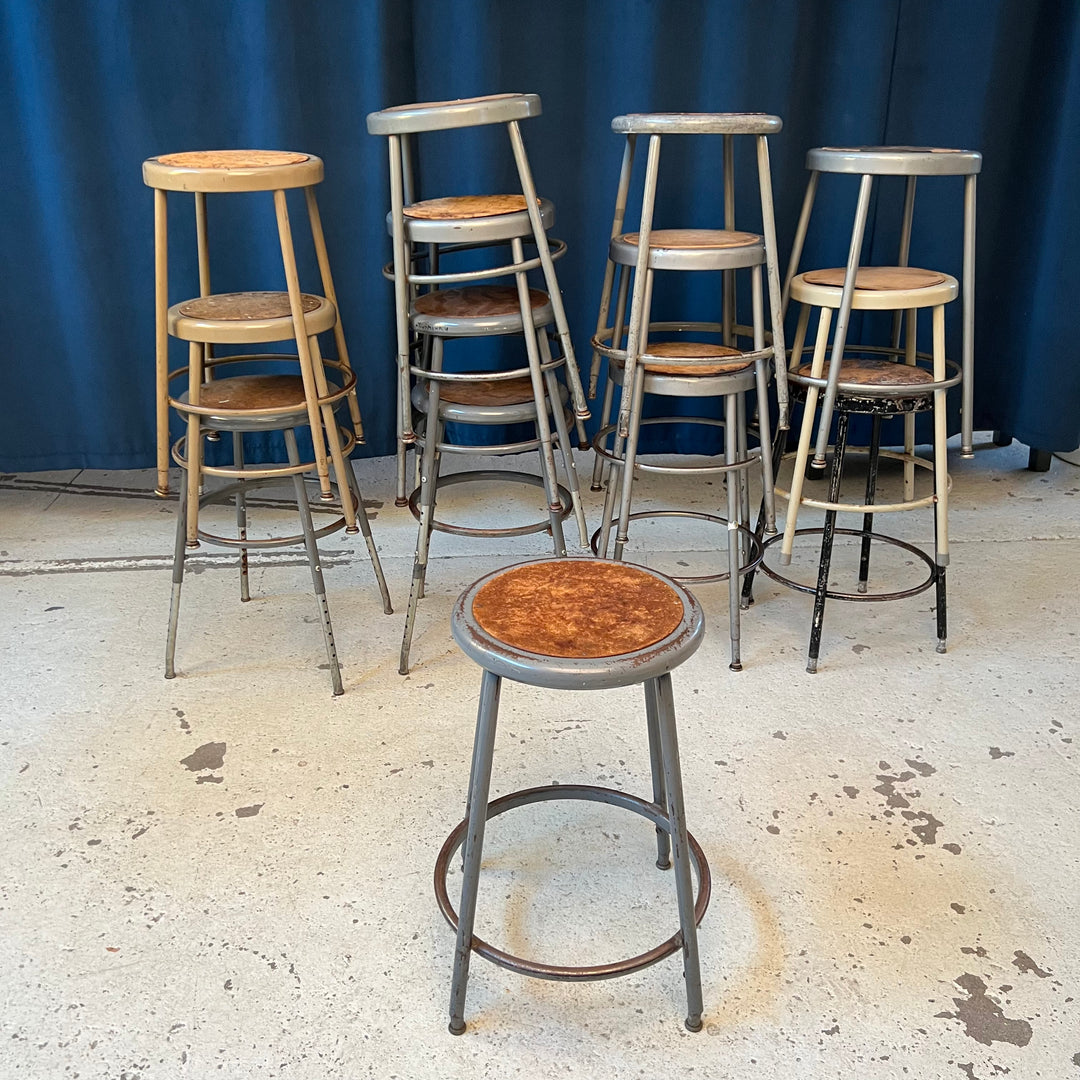 Vintage Metal Industrial Stool