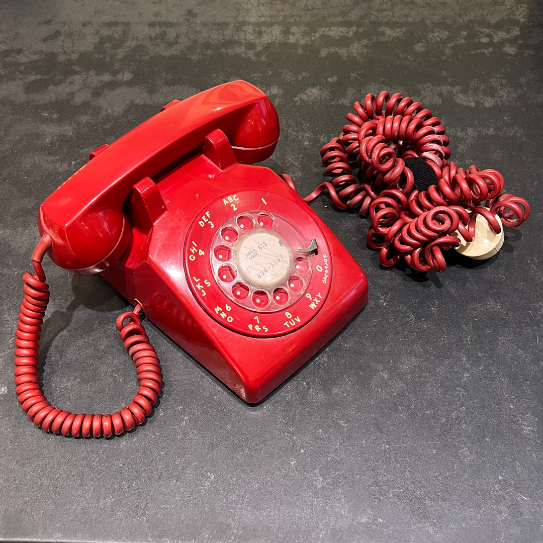 Classic Red Bell Systems Rotary Telephone