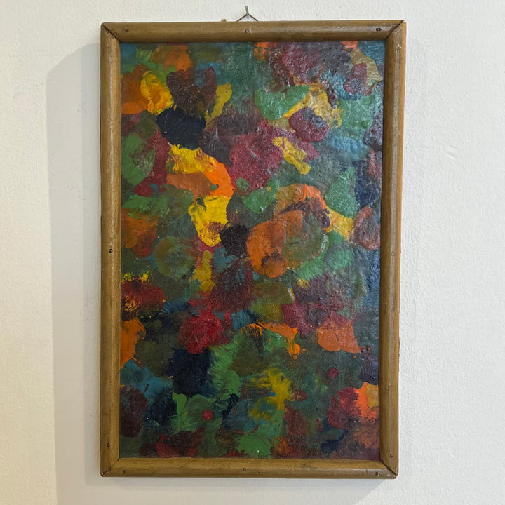 Small Framed Abstract Painting on Plywood