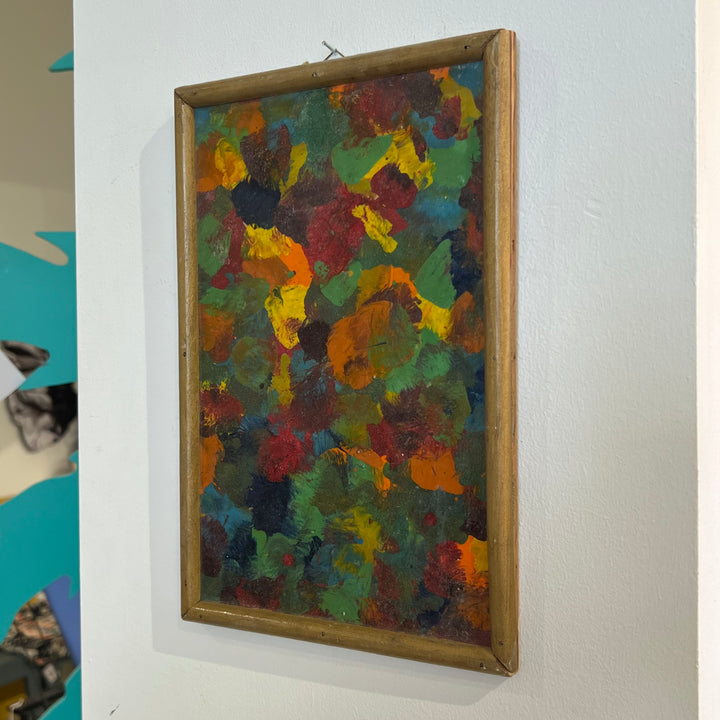 Small Framed Abstract Painting on Plywood