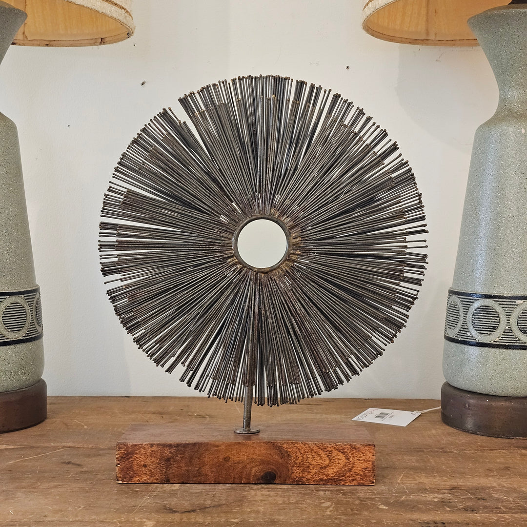 Brutalist Sunburst Tabletop Sculpture