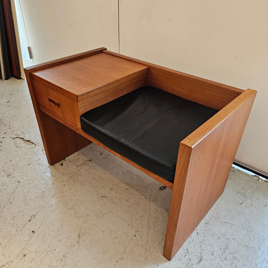 MCM Teak Telephone Table Bench